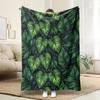 Dark Tropical Green Leaf Seamless Print Throw Blanket,warm for Unwinding On Sofa,balcony,rest Corner,birthday Gifts