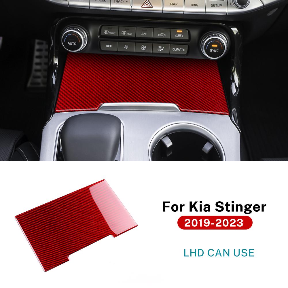 

Real Soft Carbon Fiber Sticker For Kia Stinger 2019 2020 2025 2025 2025 LHD Car Gear Shift Storage Box Interior Accessories