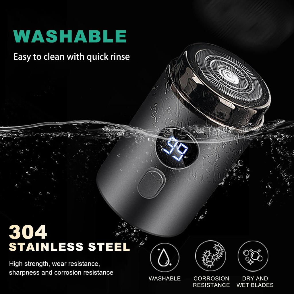 Waterproof Electric Shavers Mini Pocket Size Electric Razor Rechargeable Hair Remover Shaving Tool for Travel Office Business