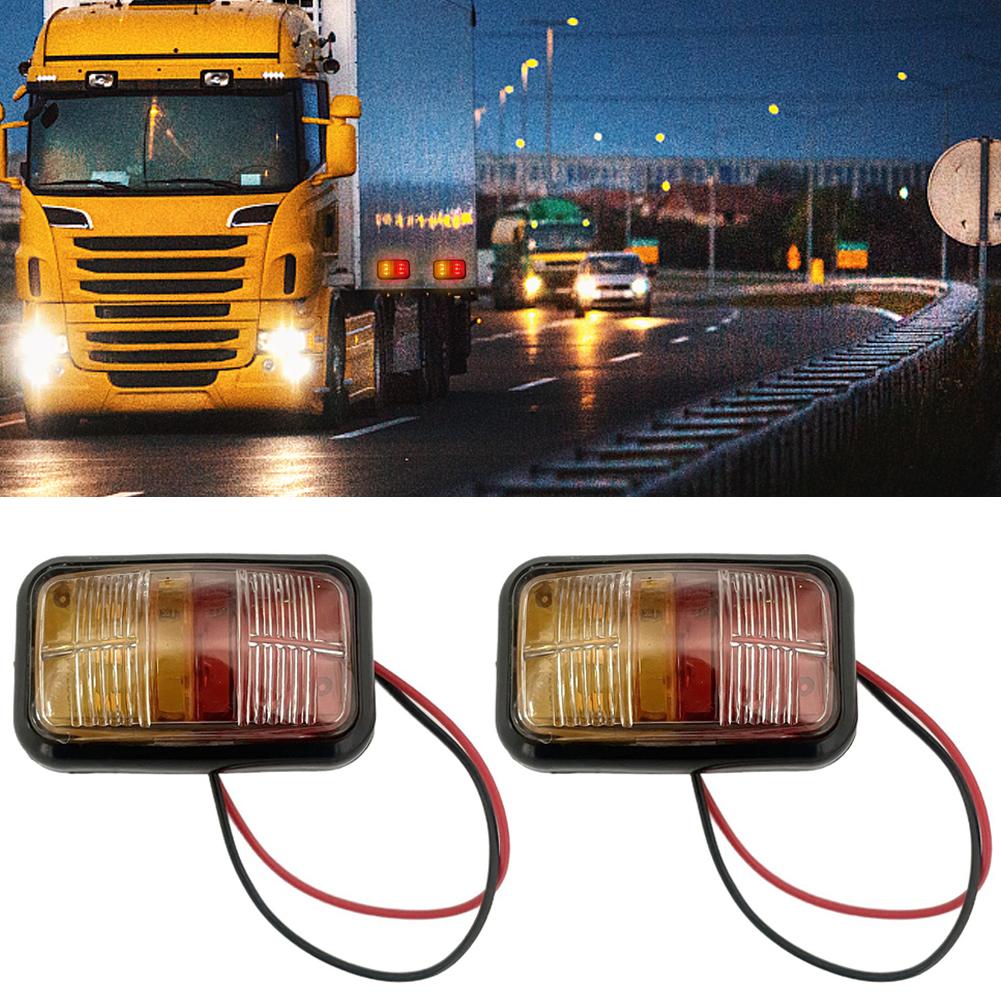12-24V Car LED Side Marker Lights Square Lights Warning Tail Light Red Yellow Auto Trailer Truck Lorry Clearance Lamps