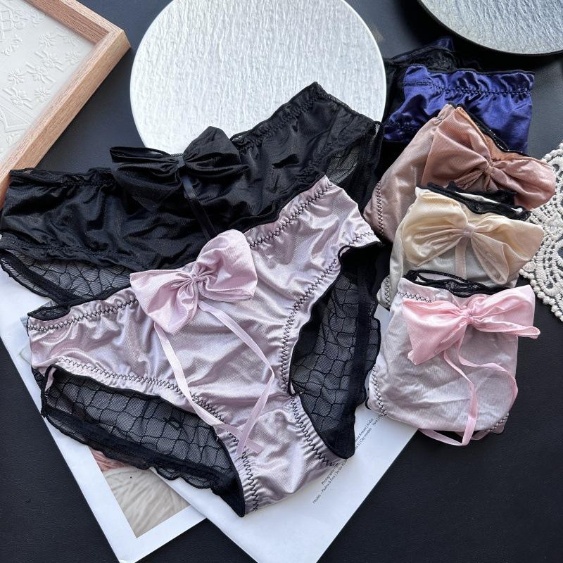 Damen Frühling und Sommer Reizvolle Eis-Seide Spitze Mesh Baumwolle Sexy Hüftunterwäsche