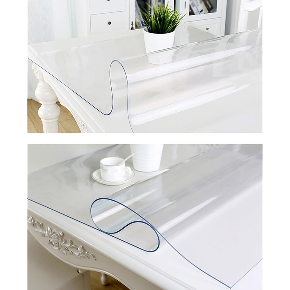 YAHUO Office Supplies PVC Desk Mat, Transparent Table Mat, Vinyl Mat, 1mm Thick, for Study Desks