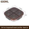 304 Stainless Steel Multi-Compartment Bento Box, Leak-Proof, Includes 3 or 4 Grid Options
