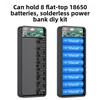 8x18650 Battery Charging Case Digital Display DIY Dual USB Type C Box 22.5W Fast Charging 15W Wireless Charging Power Case