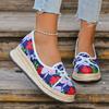 Fashion Fashion Single Shoes Autumn New Round Toe Shallow Mouth Printed Straw Platform Non-slip Wear-resistant Kitten Heel Shoes