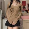 2KWEIRD Y2k Graphic Cross Wings Print Long Sleeve Women Grunge Fairy T-shirt Harajuku Tee 2000s Aesthetic Punk Style Clothes Streetwear