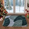 Green Leaf Print Bath Mat – Non-Slip, Durable Rug for Bathroom, Kitchen & Entryway, Perfect Housewarming Gift for New Homeowners