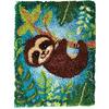 YOOLOOKY Latch Hook Rug Kits Printed Canvas DIY Rug Making Kits Home Decoration Needlework for Adults Kids 20.5" X 15"(Sloth)