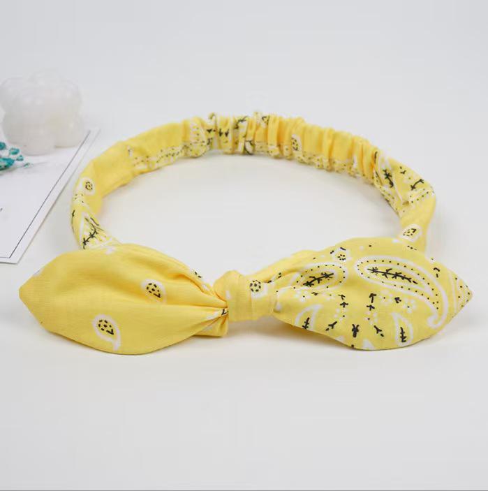 CR98 Printed Rabbit Ear Knot Cashew Cross Headband