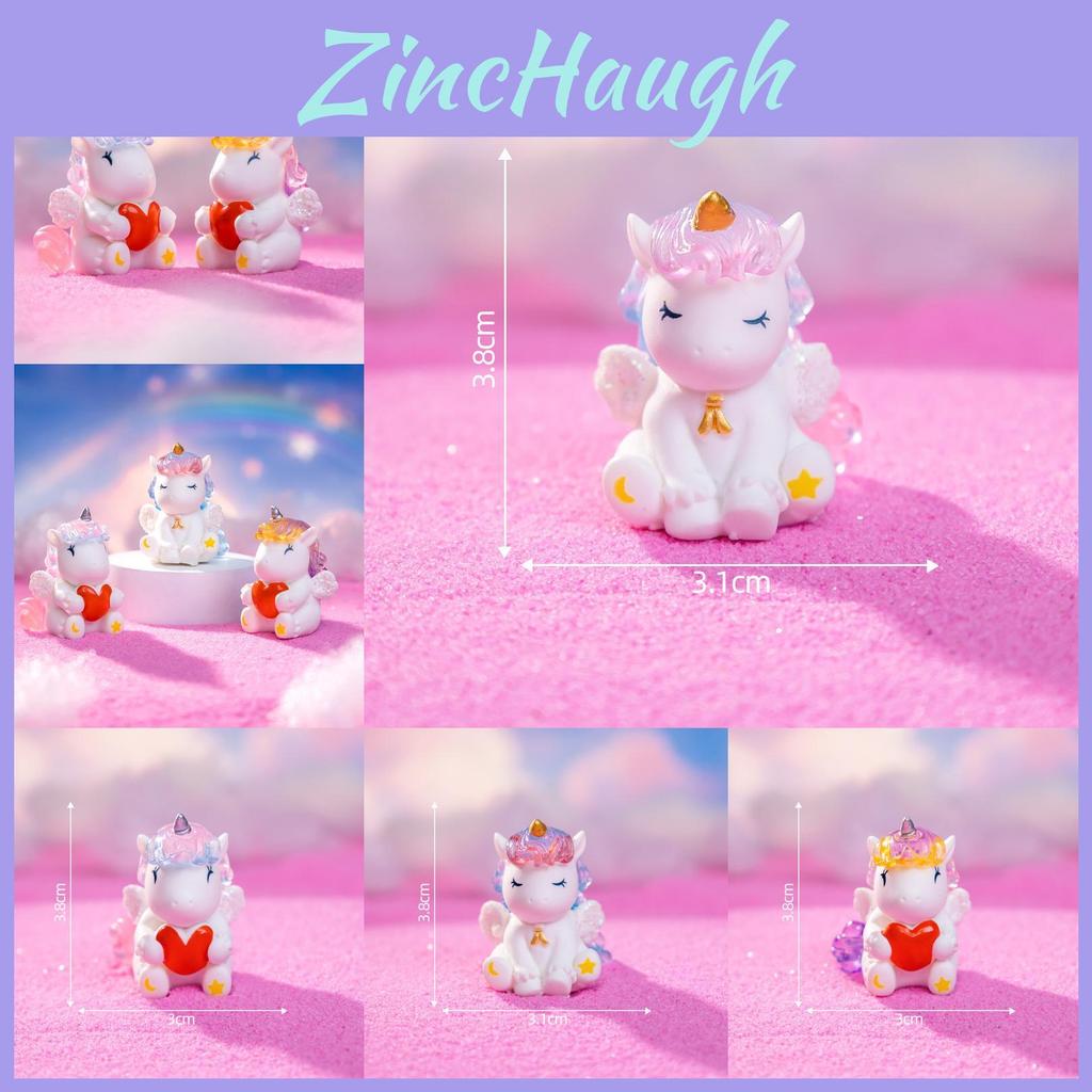 Whimsical Miniature Resin Unicorn Figures For Car Dashboard And Home Decor Blue Red Yellow Pink