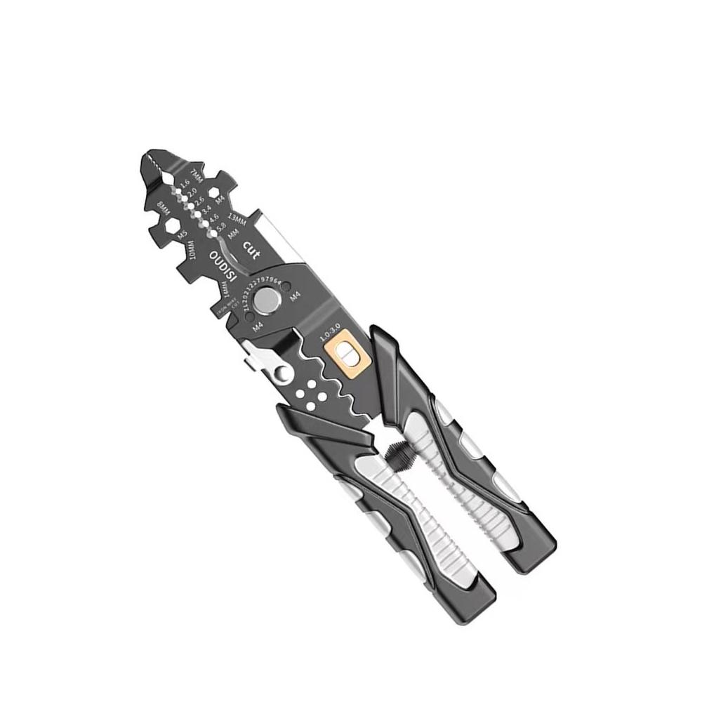 

Многофункциональные электрические плоскогубцы, стриппер для проводов, плоскогубцы с игольчатым носом для зачистки проводов, кусачки для кабеля, инструмент для обжима клемм чёрный