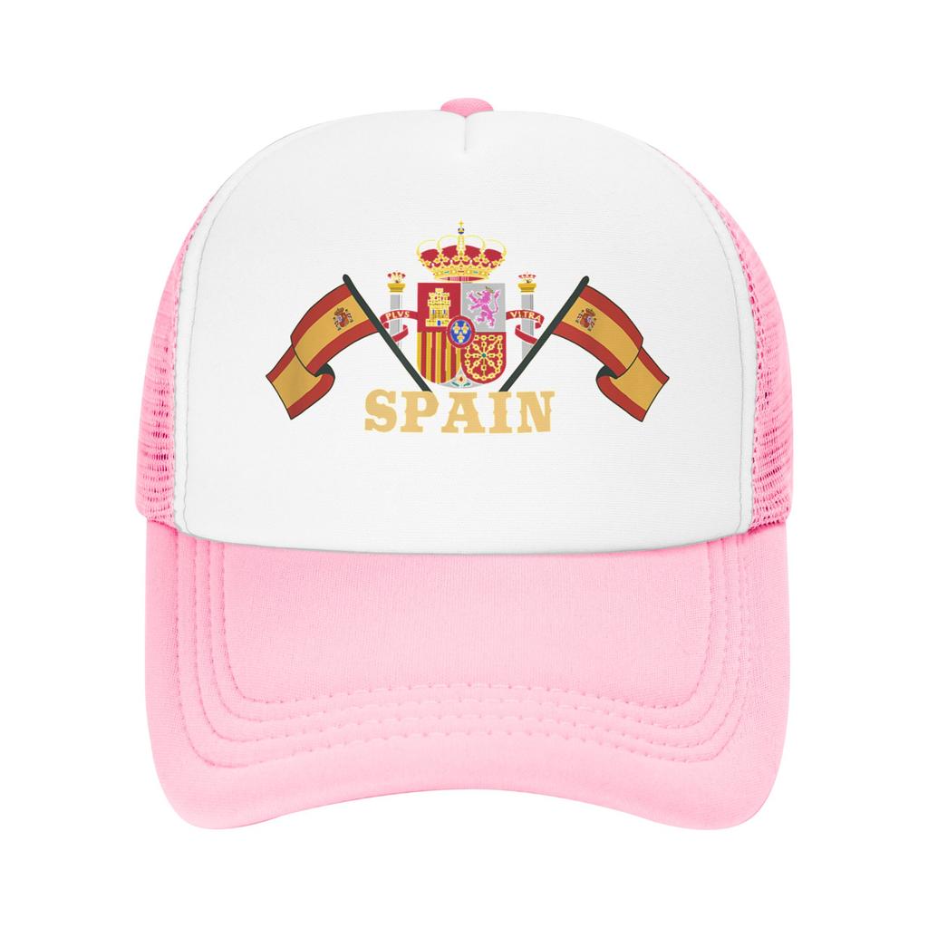 Het wapenschild van Spanje Zonnehoeden Spaanse Vlag Vintage Unisex Unisex Mesh Hip Hop Hoeden Vizier Print Wandelen Vissen Pet