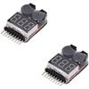LiPo Battery Low Voltage Buzzer Alarm 1–8S – 2 Pieces – Loud Beep Indicator – Overdischarge Warning for RC Drones, Cars, Planes