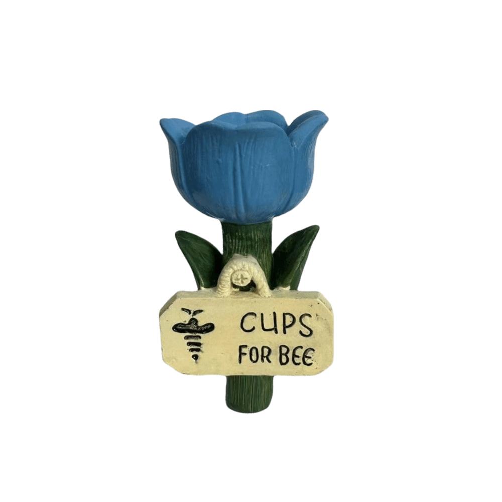 Resin Insect Drinking Cup Flower Shape Garden Decoration Bee Butterfly Water Dispenser  Patio