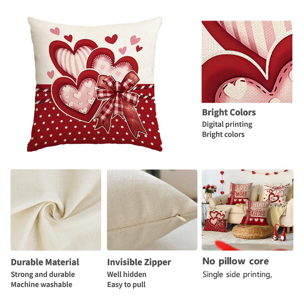 4Pcs Valentine'S Day Pillow Cover, Valentine'S Day Wedding Anniversary Sofa Butterfly Love Envelope Pillow Cover
