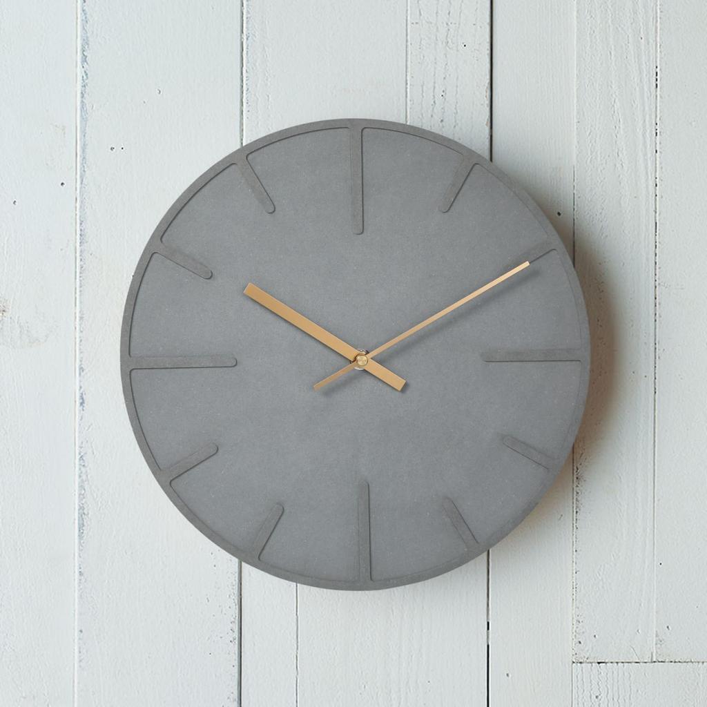 Nbdeal Silent Radio-Controlled Wall Clock with Wooden Dial, Analog, 30cm Diameter, Gray, XAH-5479