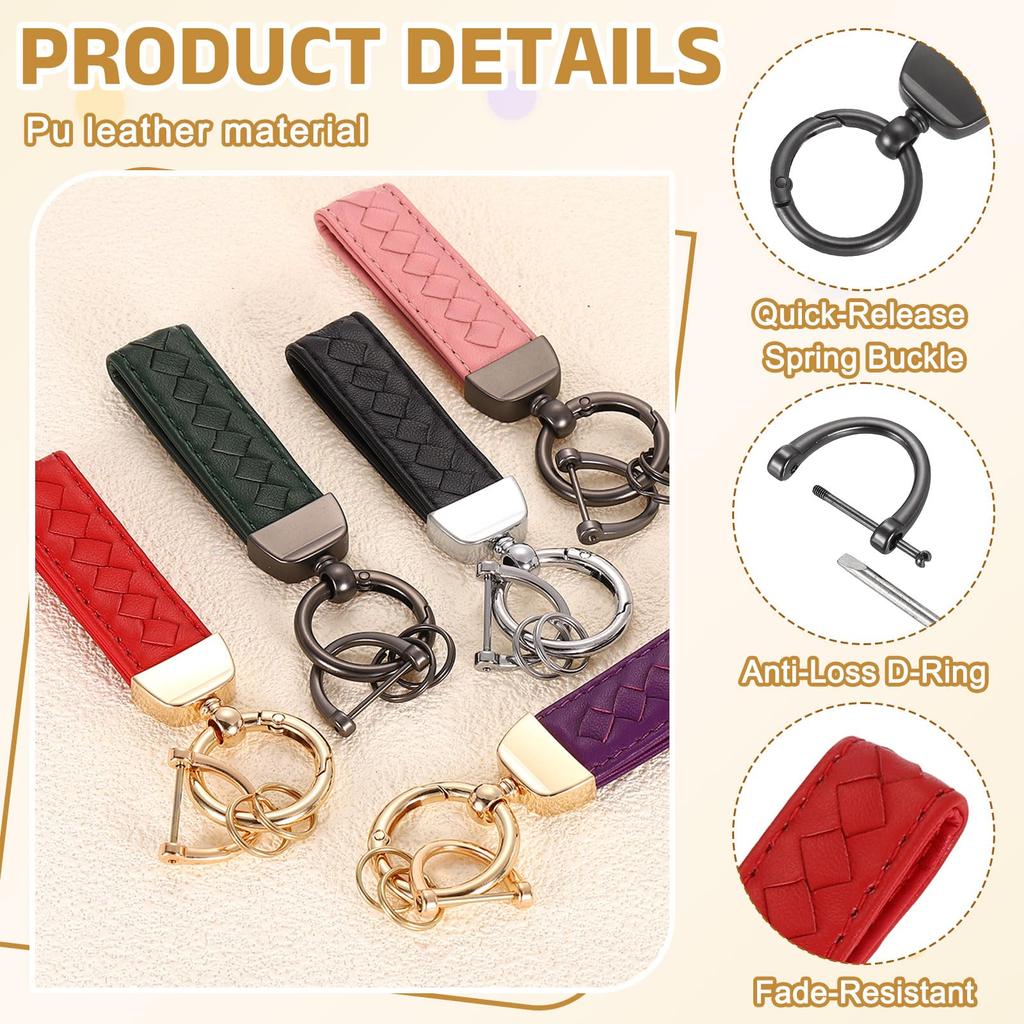 Leather Carjacket Univer Sul Keychain with Dark Gray for Women and Red [uxcell] Keychain, Anti-Loss D-Ring, Keyring, Men,