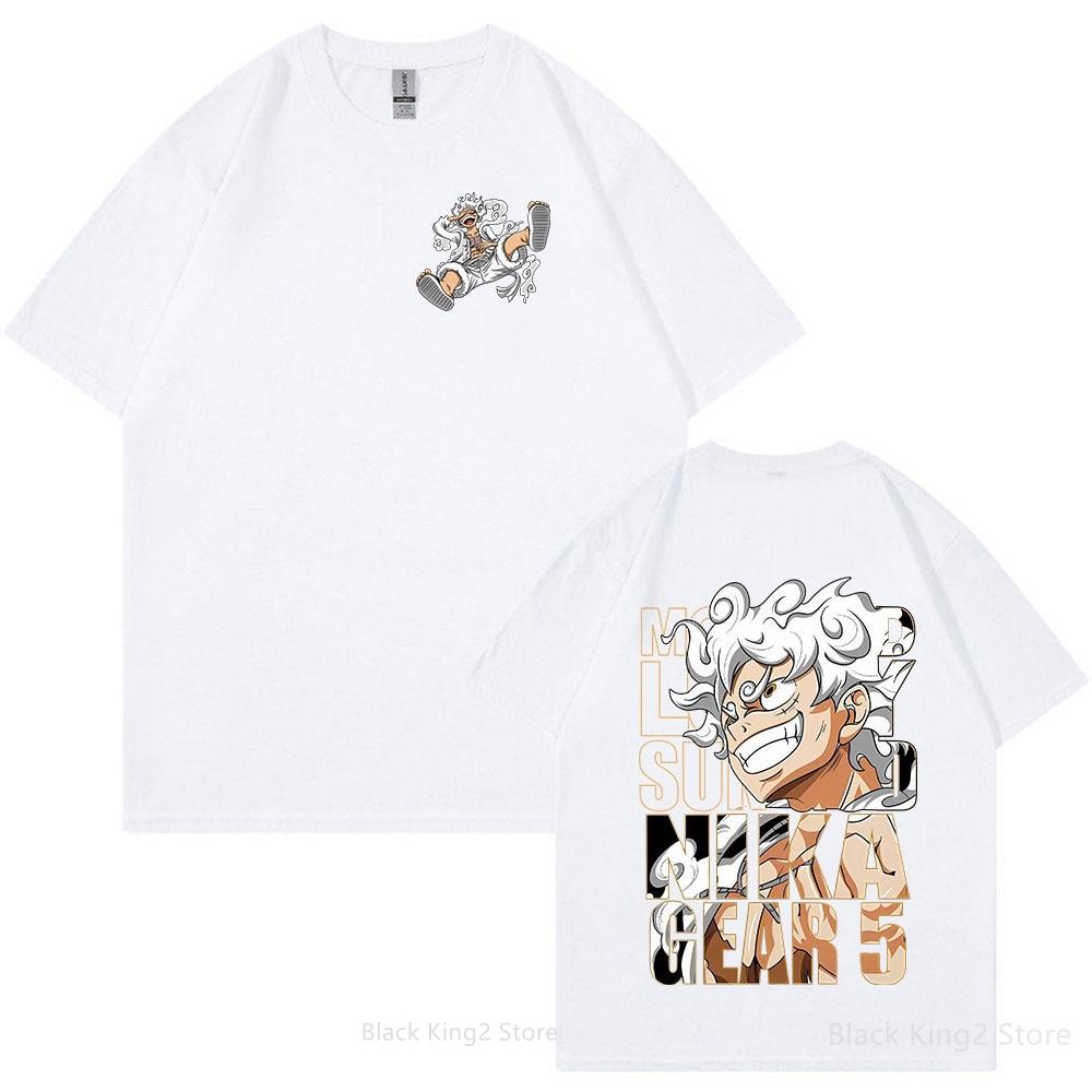 One Piece Unisex's T-Shirt Monkey D.Luffy Sun God Nika Gear 5 Unisexga Graphic T Shirt Cotton Short Sleeve Tops Street  Unisex Clothing Unisex