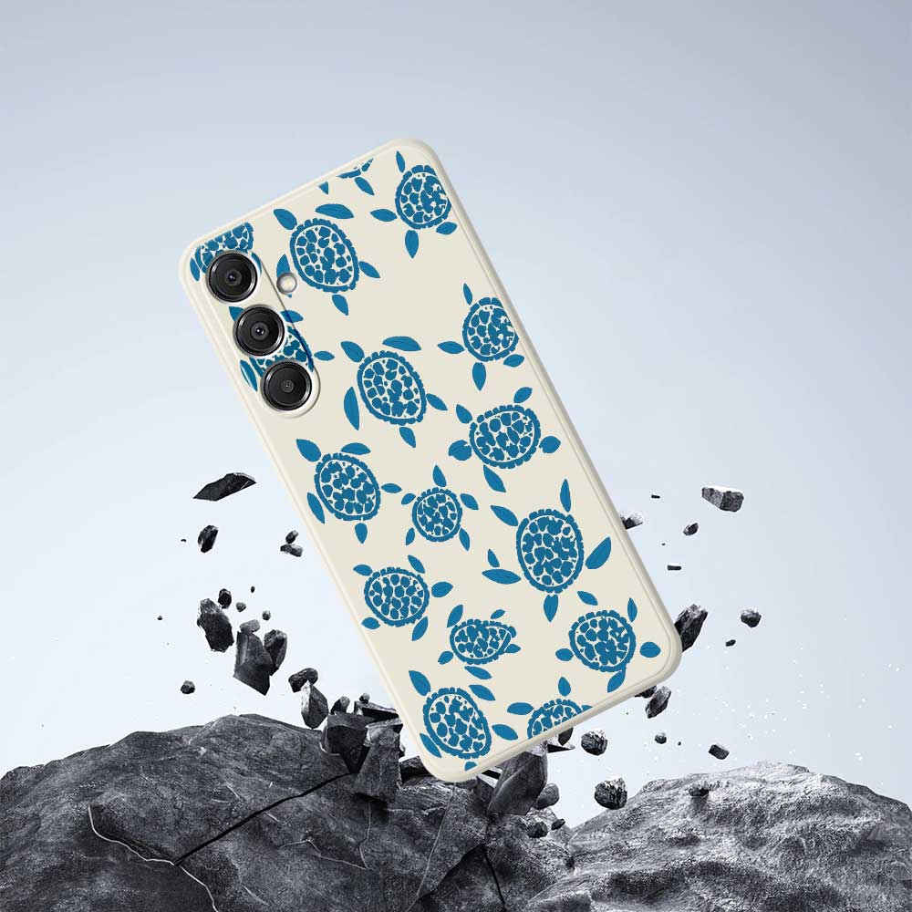 For Samsung Galaxy A16 5G/4G Case Blue Turtle Pattern Printing Straight Edge TPU Phone Back Cover