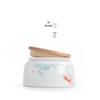 Nanshan Series Chinese Ceramic Tea Caddy with Beech Lid