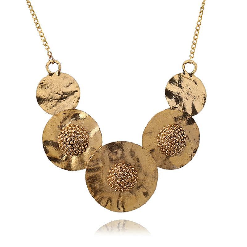 Sunflower Alloy Necklace With Electroplated Finish For Gift And Travel Souvenirs
