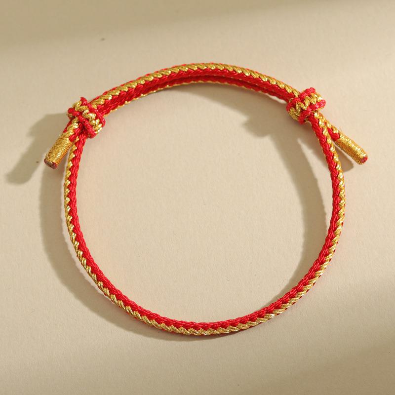 Handmade Zodiac Year of the Horse Red String Bracelet - Ethnic Style Woven Thread for Men & Women