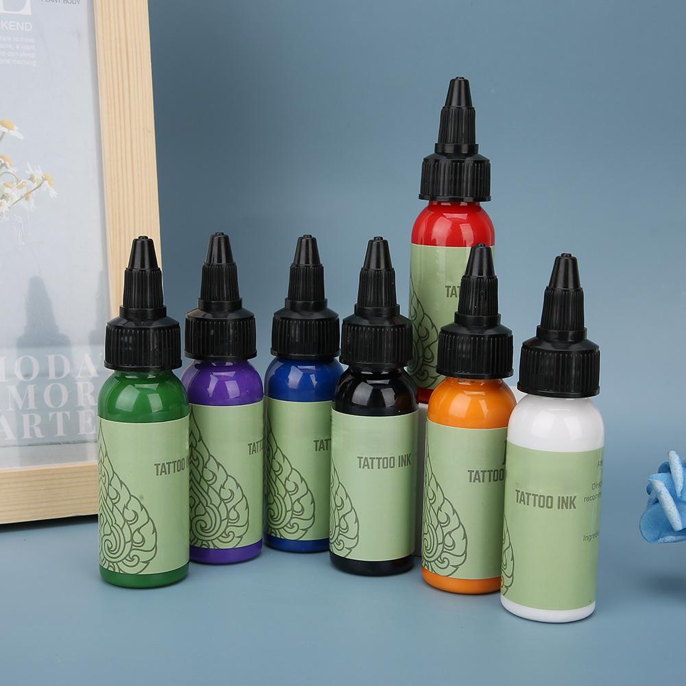 7pcs Professional Tattoo Ink Set Long Lasting Fast Coloring Tattoo Pigment (207.2ml)