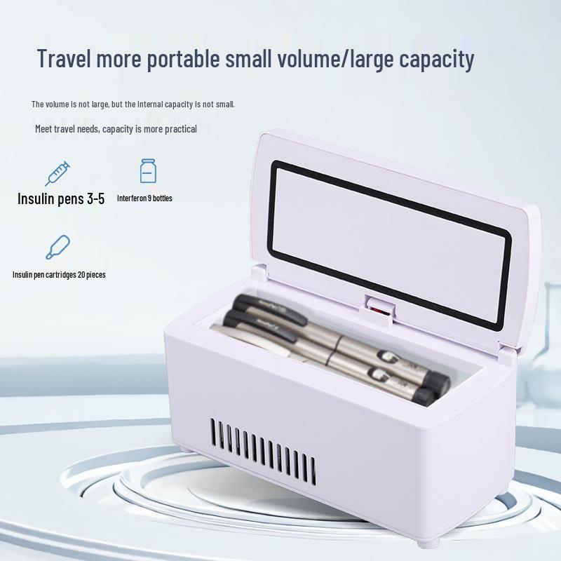 Mini Frigider Portabil cu Dublă Utilizare pentru Depozitarea Insulinei și a Medicamentelor