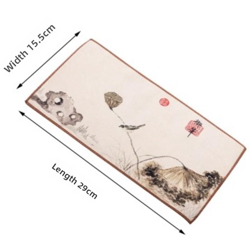 Chinese style national style thickened absorbent cotton lint tea towel tablecloth pot towel tea table thermal insulation pad