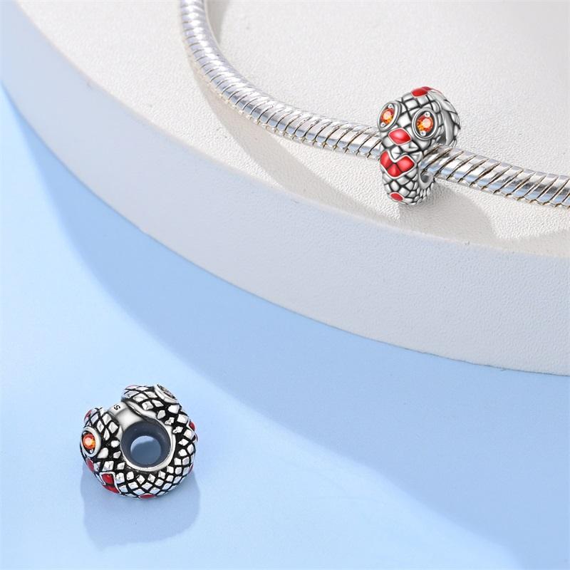 Original Charms Copper Tarot Cards & Snake Charm Beads Fit 3Mm Original Bracelet Necklace Women Diy Fine Jewelry Gift New In