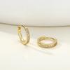 14K Gold Single Row Diamond Earrings for Women with Circle Ear Clips and Buckles - Light Luxury, High-End Design
