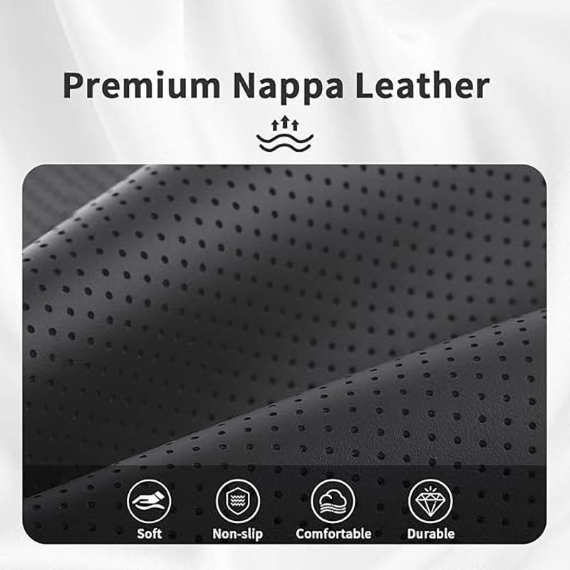 5D Premium Sports Leather Car Steering Wheel Cover Breathable Universal Non-slip 15inch/38cm New Styling Booster Covers Auto Parts