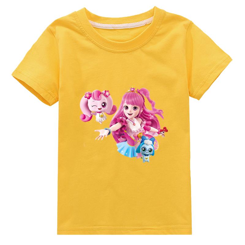 Dětský kostým Kreslená kočka Teenie ping Léto Rychlá móda Dívčí tričko s krátkým rukávem Svrchní oblečení Chlapecké tričko Dětské topy Oblečení
