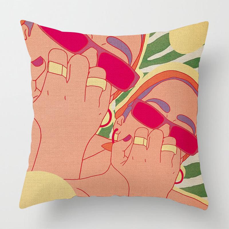Vibrant Abstract Art Cushion Cover - Modern Design For Home Decor - Eye-Catching Colors - Perfect For Sofa Or Bed