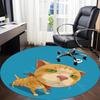 1PC Cat Dog Office Round Area Rug, Indoor Mat Suitable ForOffice, Under Office Chairs Bedroom Living Room Home Decor, Room Deco,  F160