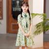 Girls' Summer Floral Cheongsam Princess Dress - Chinese Hanfu Style