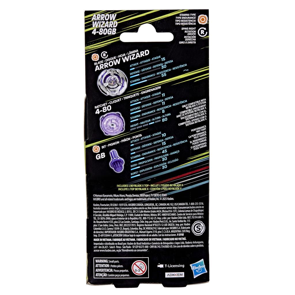 BEYBLADE X ARROW WIZARD Booster Pack Set s vytrvalostním typem Originální Takara Tomy Bojové káči pro chlapce a dívky 4-80GB Káča; Hry/Hračky 8+