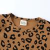 Conjunto de pijamas para bebés de otoño e invierno, ropa de dormir con estampado de leopardo para niños, ropa interior de algodón para el hogar para niñas