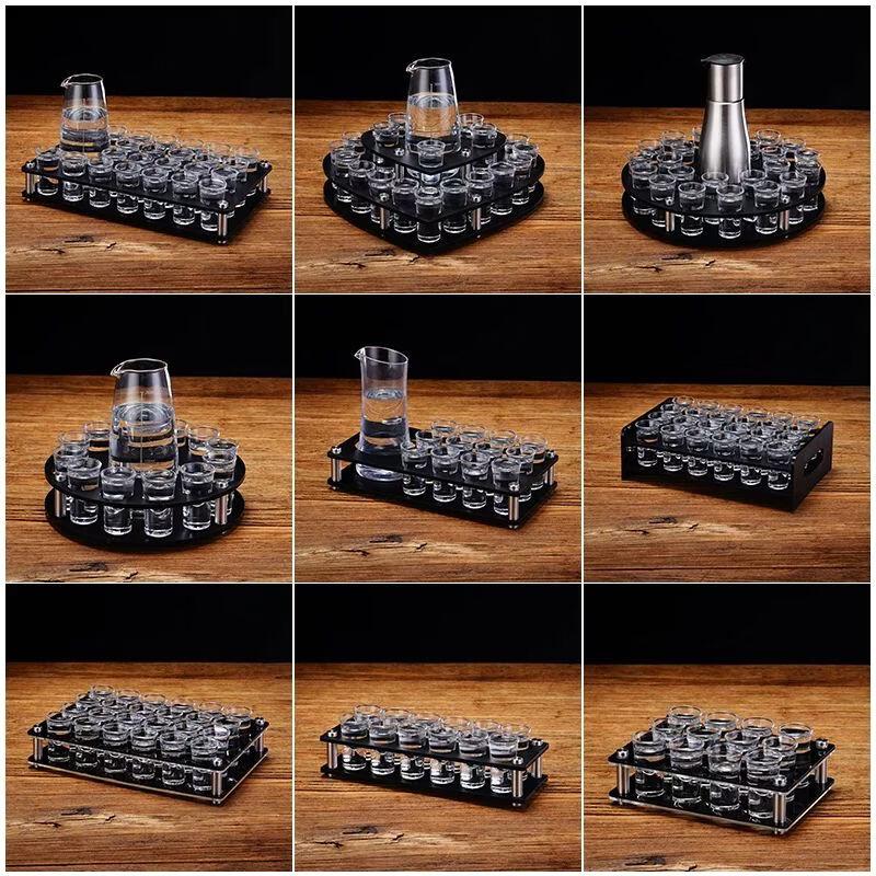 Frosted Retro Acrylic Shot Glass Holder