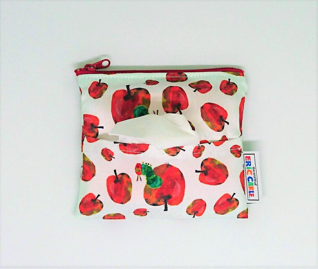Crane Kobo The Very Hungry Caterpillar Japanese Goods Pocket Tissue Pouch Apple CKEC0003 100mm x 120mm