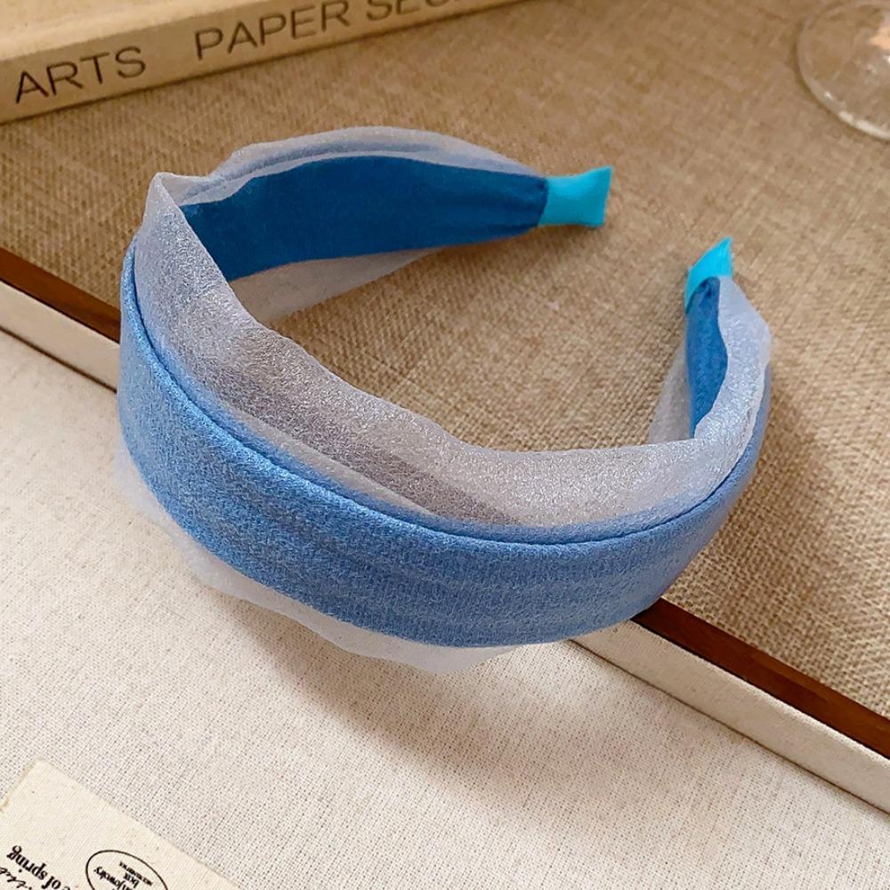 Sweet Women Hair Hoop Mesh Wide Edge Hairband Hair Accessories Chiffon Headband  Wash Face