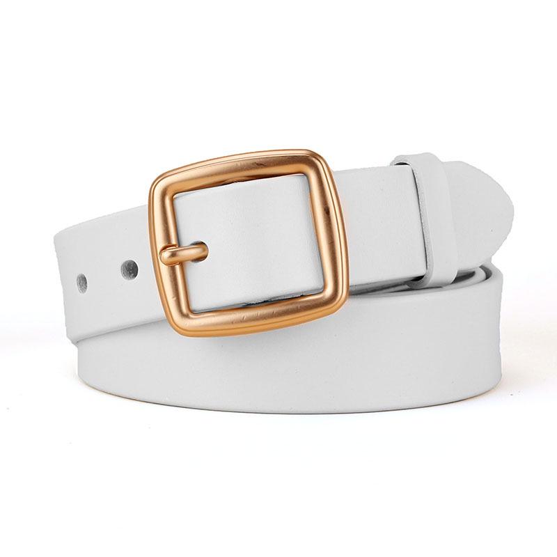 

2024 Ретро Корейский Стиль Женский Ремень из Натуральной Коровьей Кожи и Денима 110cm белый