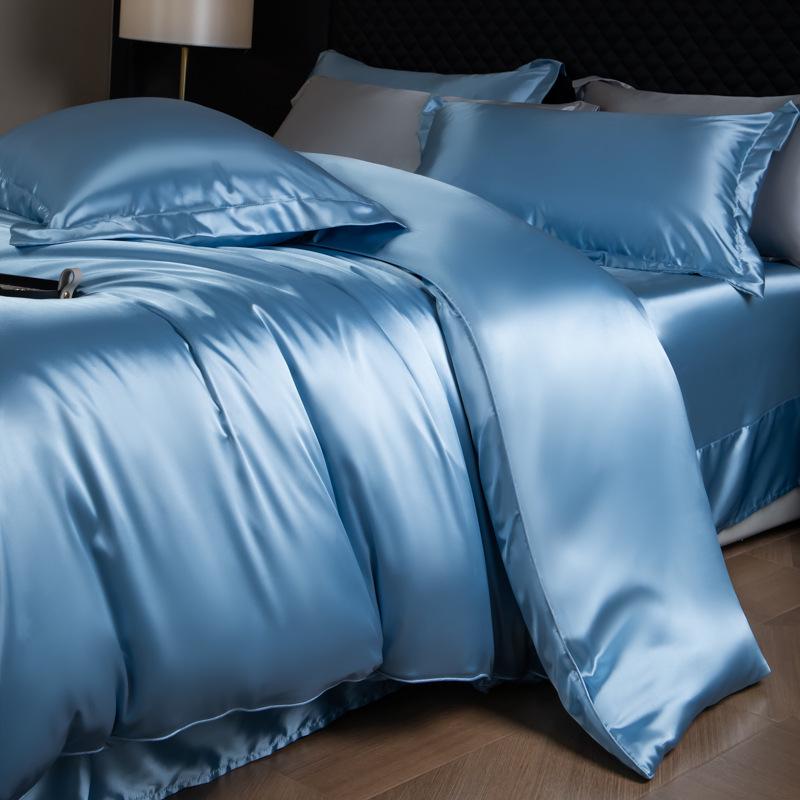 Copripiumino Estivo di Lusso in Seta Monocolore - Biancheria da Letto Singola o Matrimoniale