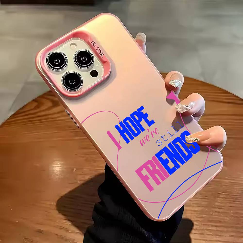 F-Fluorescent iridescent couple patterns Phone Case For iPhone 17,16,15,14,13,12,11,Pro Max,Plus Candy Silver Cover