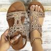 Women's Sandals Bling Bling Crystal Sandals Summer 2025 New Shoes For Women Low Heels Flat Sandalias Mujer Footwear Summer Shoes