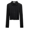 Korean Slimming See-through Mesh Long Sleeve Top for Women
