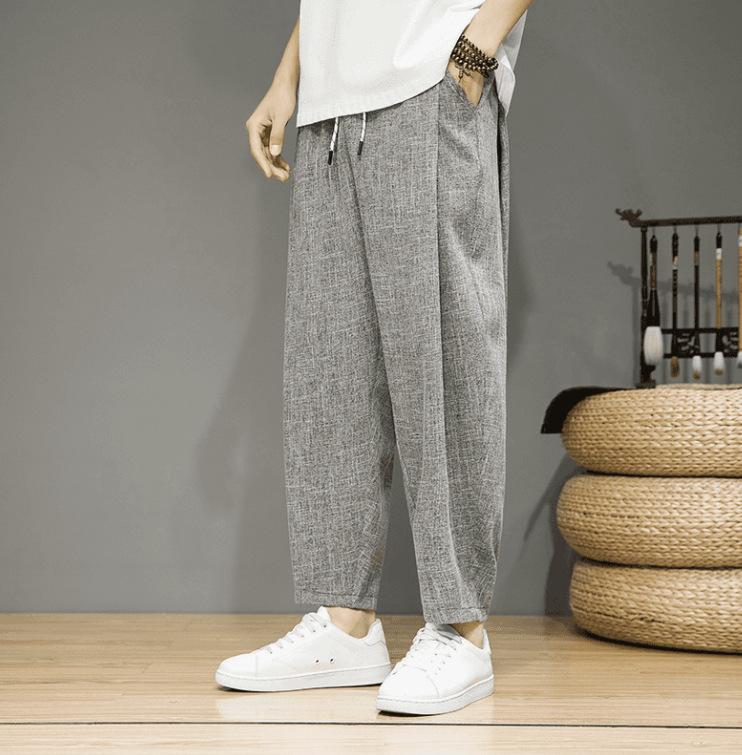 Chinese Style Retro Trend Casual Pants Spring and Autumn Wide-leg Pants Men's Loose Small Feet Harlan Pants