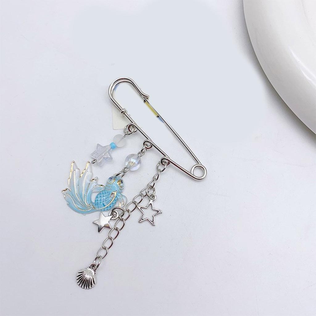 Fish Star Shells Pendant Brooch Sweater Pin Fashion Clothing Pin Decorative Lapel Pin Clothes Jewelry Fashion Accessory