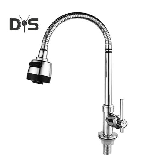 Kitchen Sink Faucet 360-Degree Rotatable Universal Easy To Install Single Hole Single Handle Cold Water Kitchen Faucet
