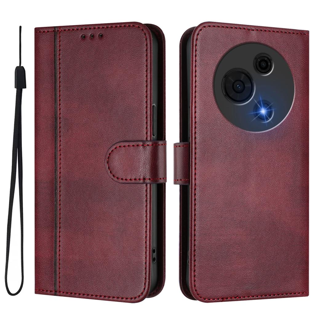 Luxury Simple Line Leather Case For TCL 50 Pro NxtPaper/40XL/30T (T603DL)/50 XL/TCL 501/60R Card Slots Magnetic Attraction Stand Shockproof Flip Cover